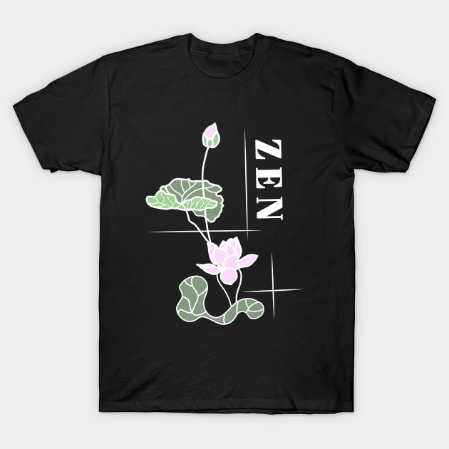 Zen Lotus Meditation T-Shirt by DesignTree